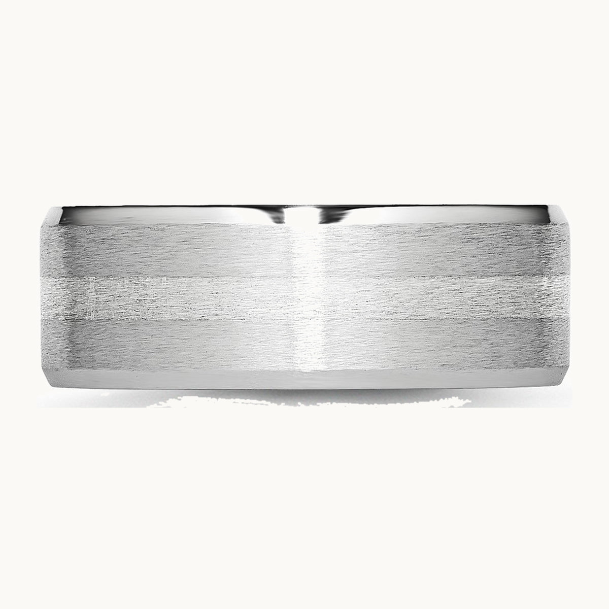 Cobalt Sterling Silver Inlay Satin and Polished Beveled Edge Band — photo set