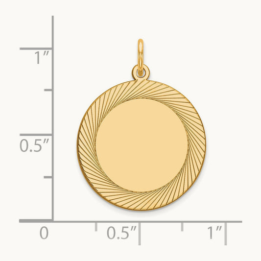 Etched Design .027 Gauge Circular Engravable Disc Charm — 25mm