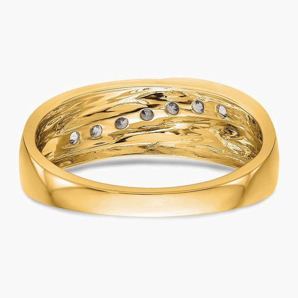 Seven Stone Men's Ring, 0.50 ct tw Lab-Grown Diamond — 14K Yellow Gold