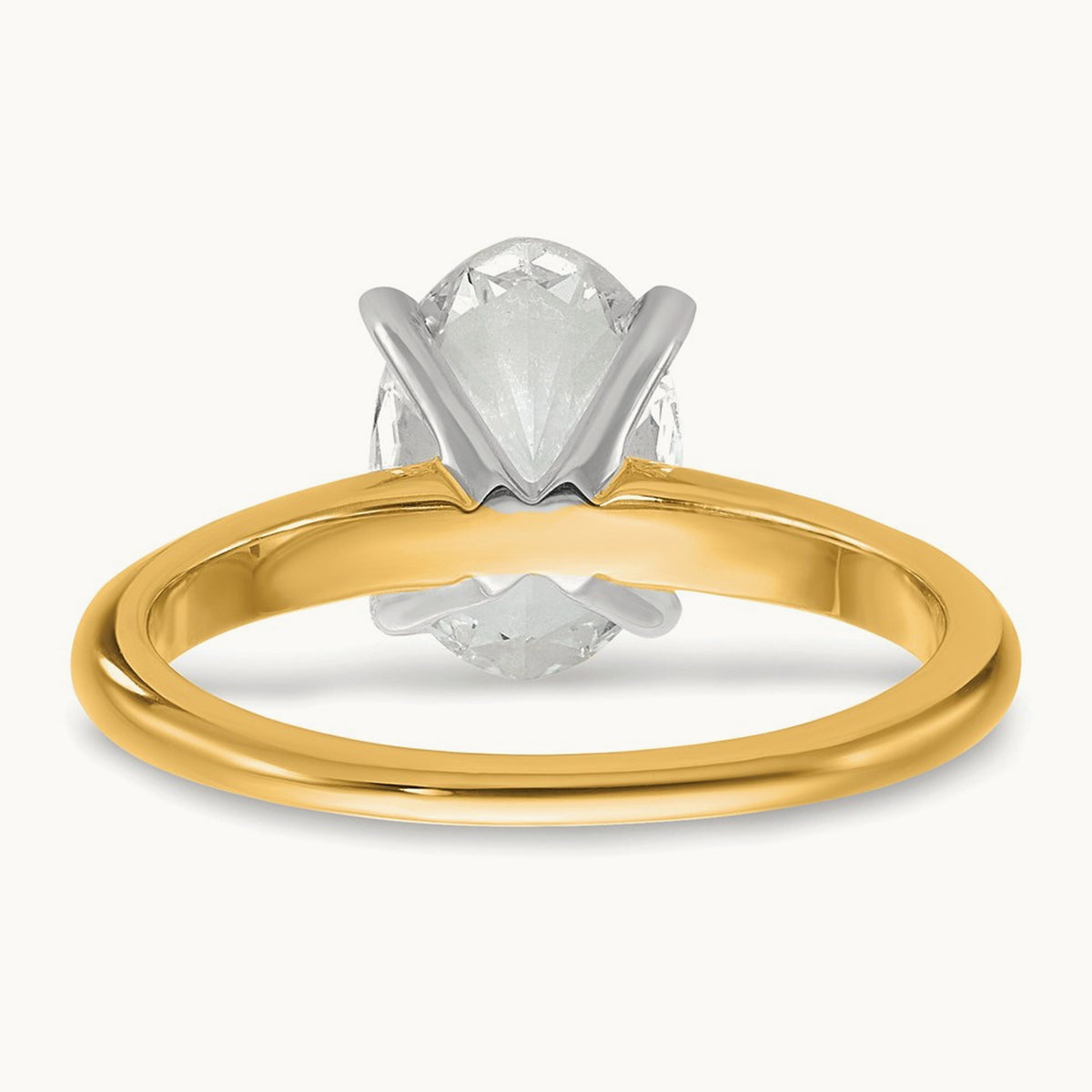 Oval Solitaire Engagement Ring, 0.50-5.00 ct tw Lab-Grown Diamond — 2 ct, 14K Two-Tone