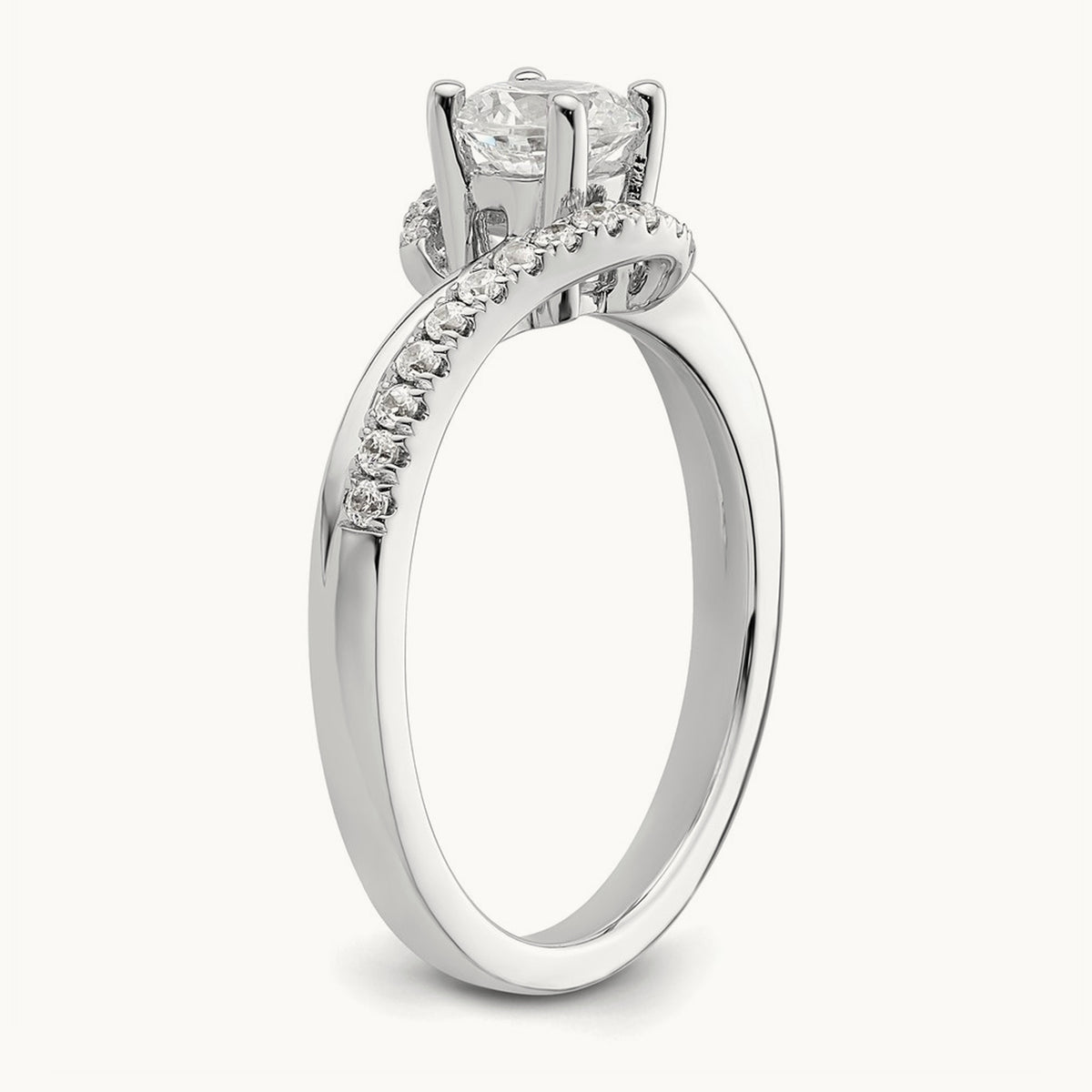 Round Semi-Mount Bypass Engagement Ring — 1/4 ct, 7