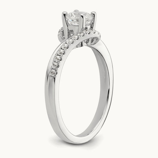 Round Semi-Mount Bypass Engagement Ring — 1/4 ct, 7