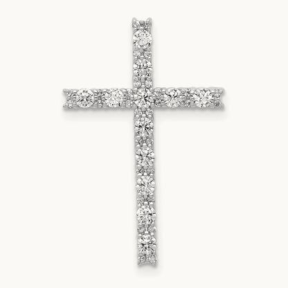 Cross Chain Slide Pendant, 0.50-1.00 ct tw Lab-Grown Diamond — 1/2 ct, 14K White Gold