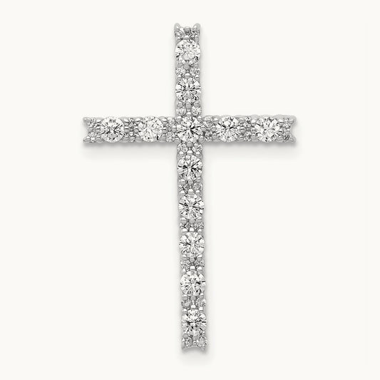 Cross Chain Slide Pendant, 0.50-1.00 ct tw Lab-Grown Diamond — 1/2 ct, 14K White Gold