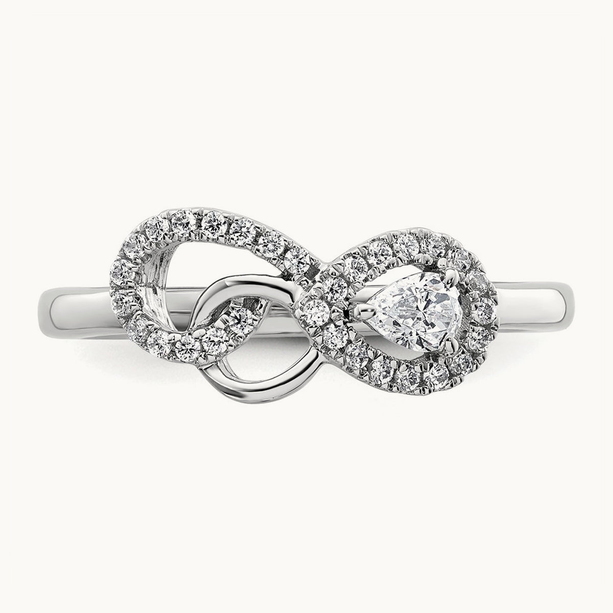 Polished Diamond Infinity Ring, 14K White Gold