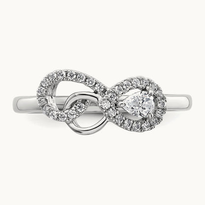 Polished Diamond Infinity Ring, 14K White Gold