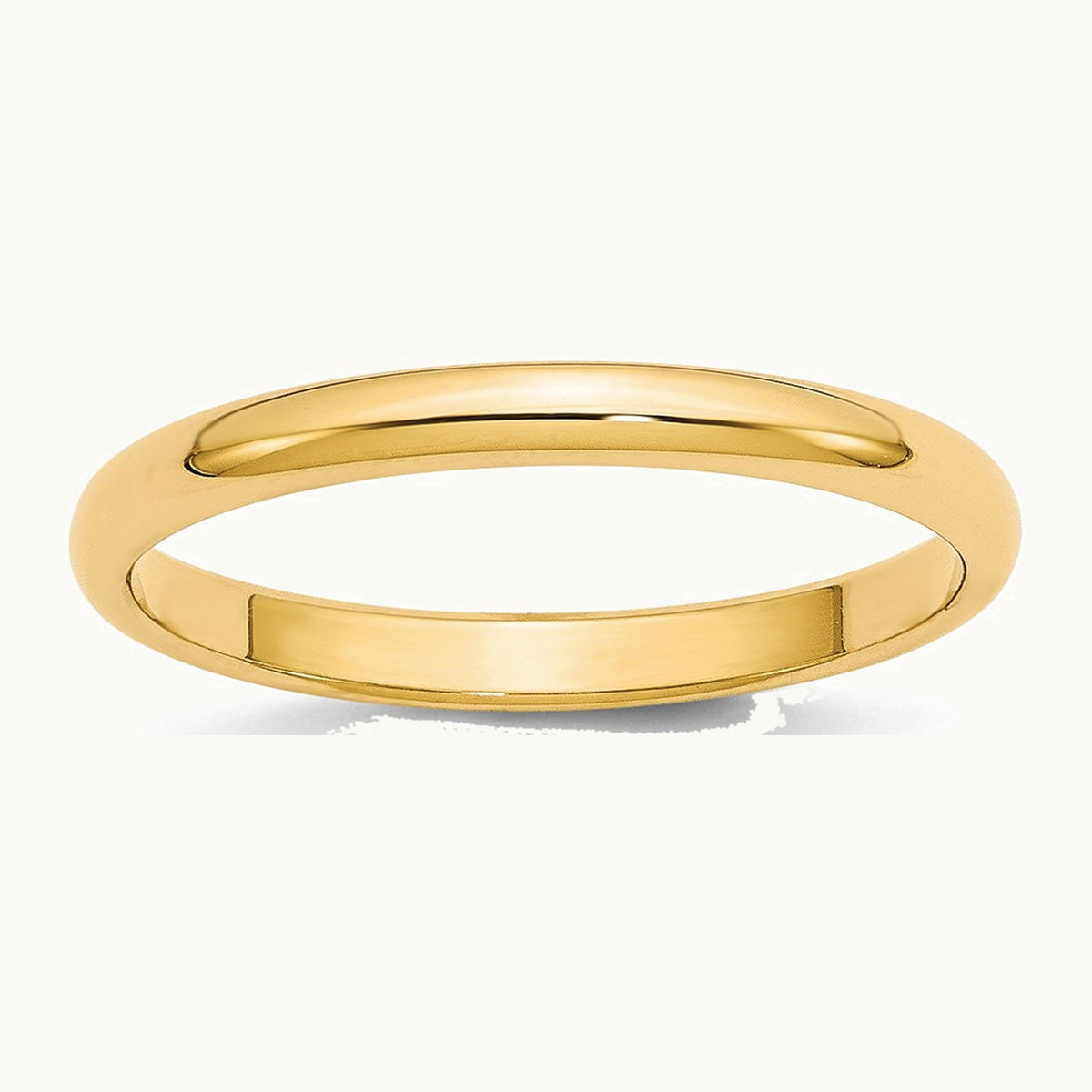 14K Yellow Gold 2.5mm Half Round Wedding Band