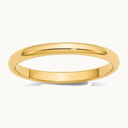 14K Yellow Gold 2.5mm Half Round Wedding Band