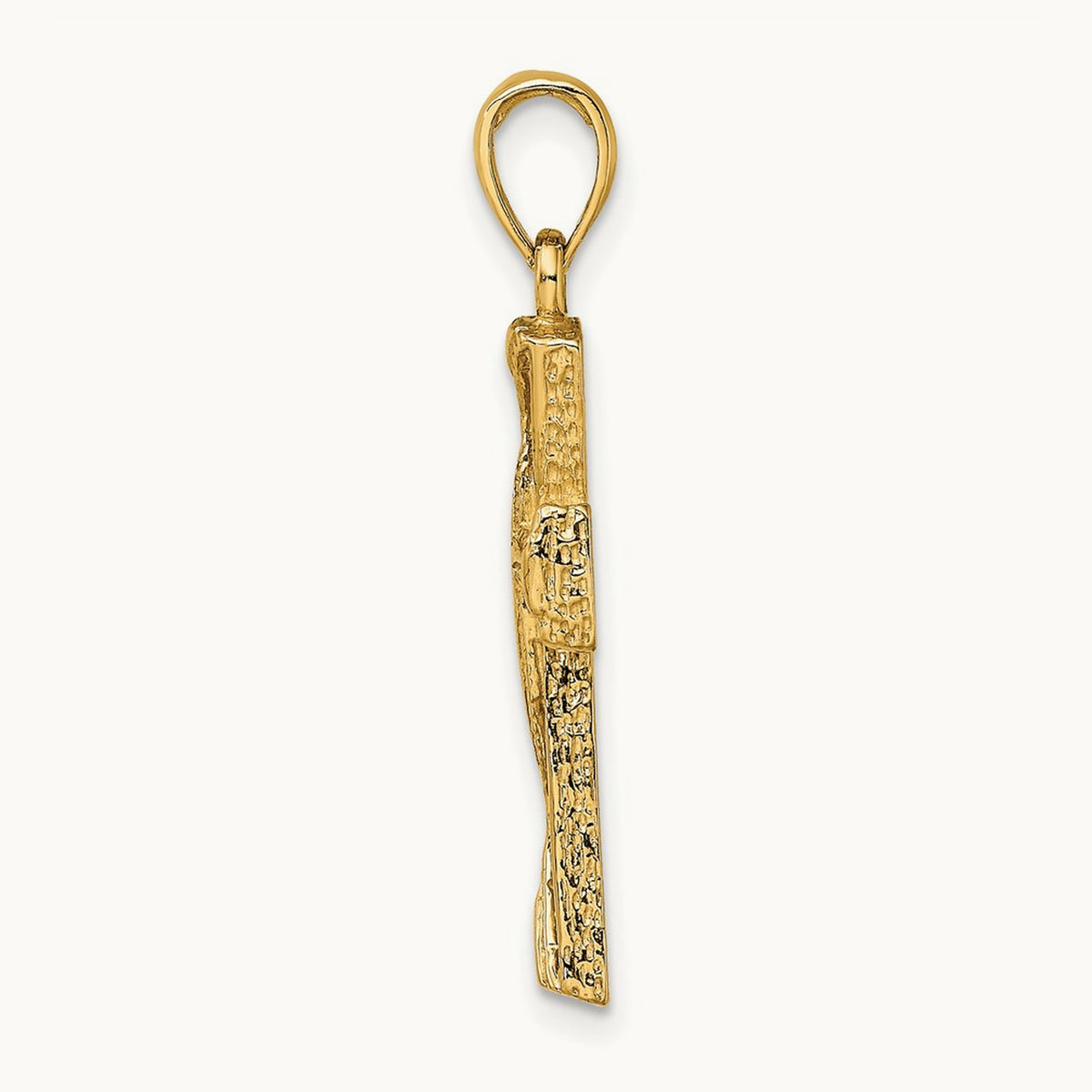 Polished Cut-Out Design Cross Charm, 14K