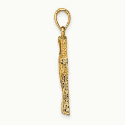 Polished Cut-Out Design Cross Charm, 14K