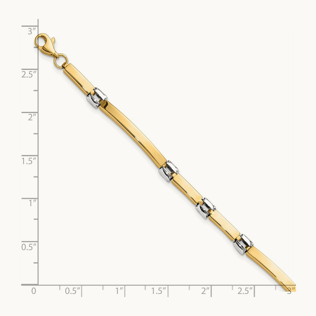 Polished Fancy Link Bracelet, 14K Two-tone
