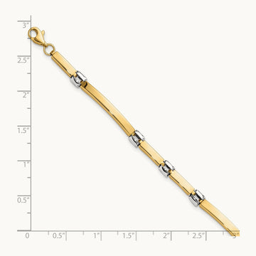 Polished Fancy Link Bracelet, 14K Two-tone