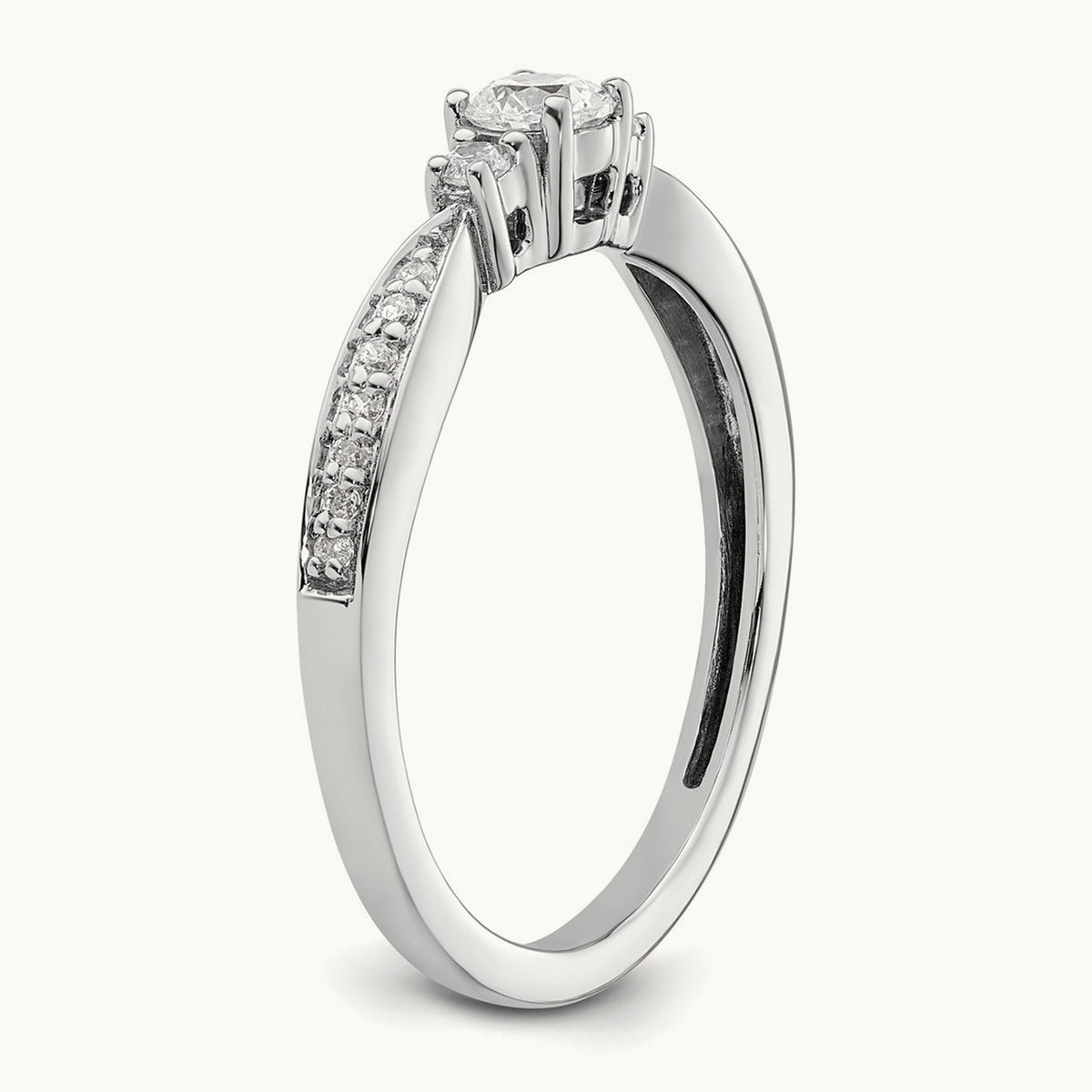 Petite Engagement Ring — 10K White Gold, 7