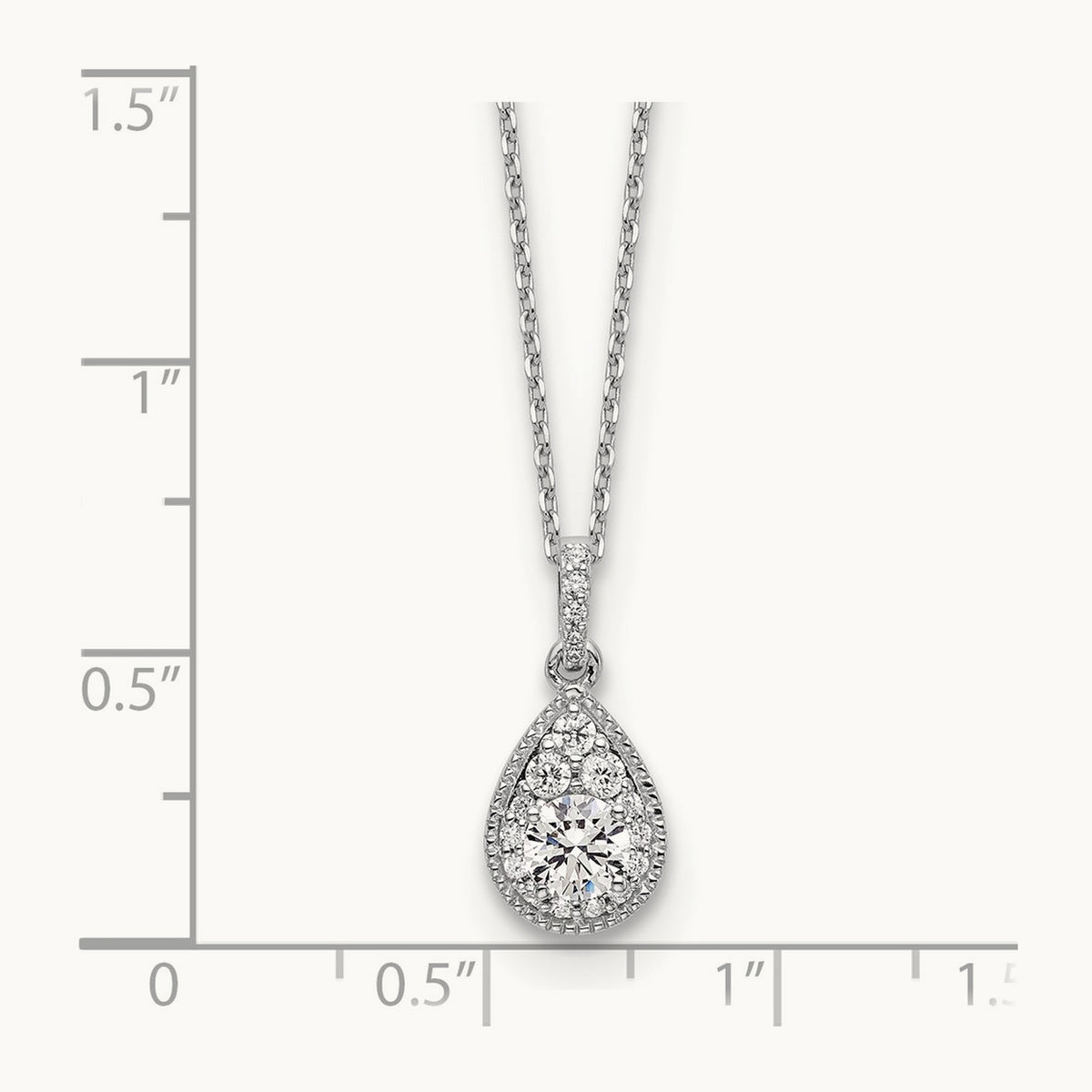 Teardrop Necklace, 0.50 ct tw Lab-Grown Diamond — 14K White Gold