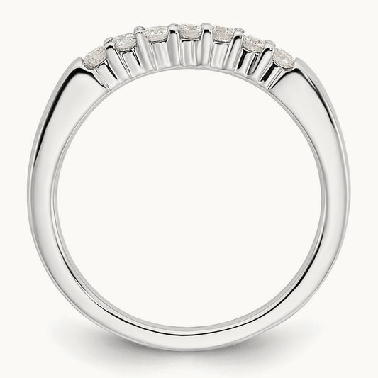 7-Stone Diamond Band, 14K White Gold