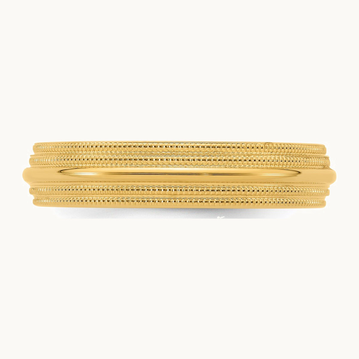 Double Milgrain Comfort Fit Band — 14K Yellow Gold, 5mm