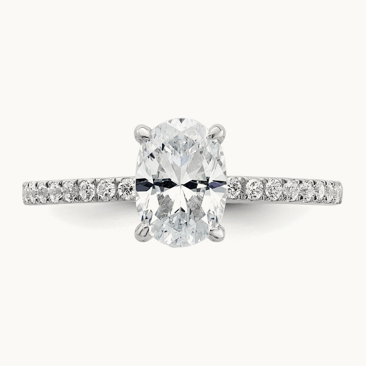 Oval Solitaire Engagement Ring, 1.25-4.50 ct tw Lab-Grown Diamond — 14K White Gold, 7