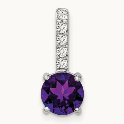 Round Amethyst and Diamond Pendant — photo set