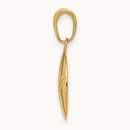 Polished Baseball Closed Back Pendant, 14K Gold