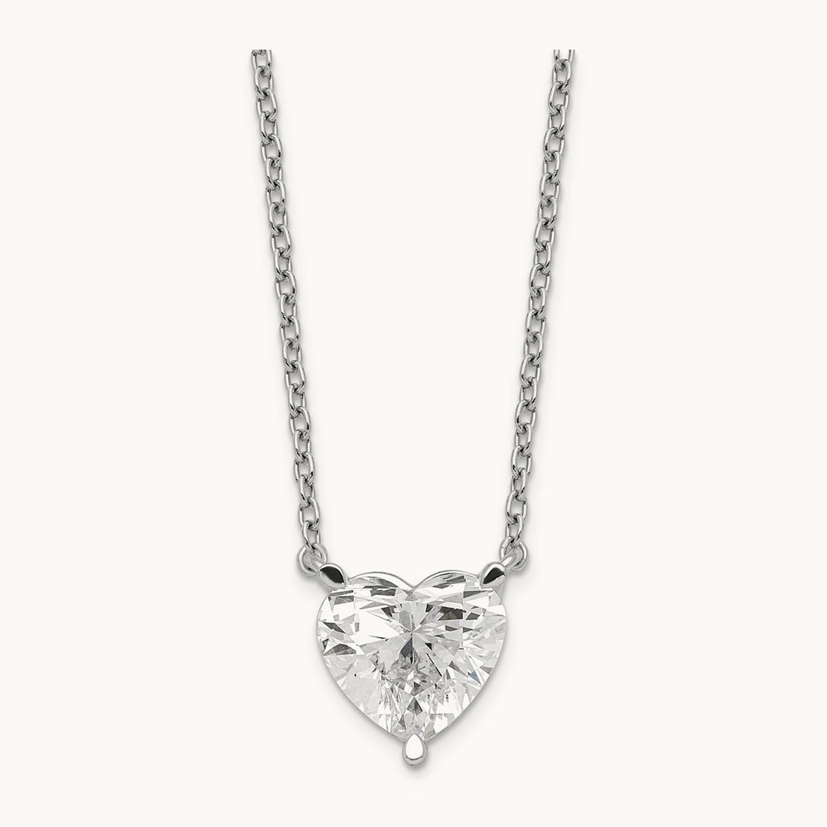 Heart Pendant with Chai, 2.00 ct tw Lab-Grown Diamond — 14K White Gold