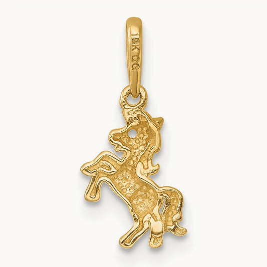 Madi K Polished Unicorn Pendant, 14K