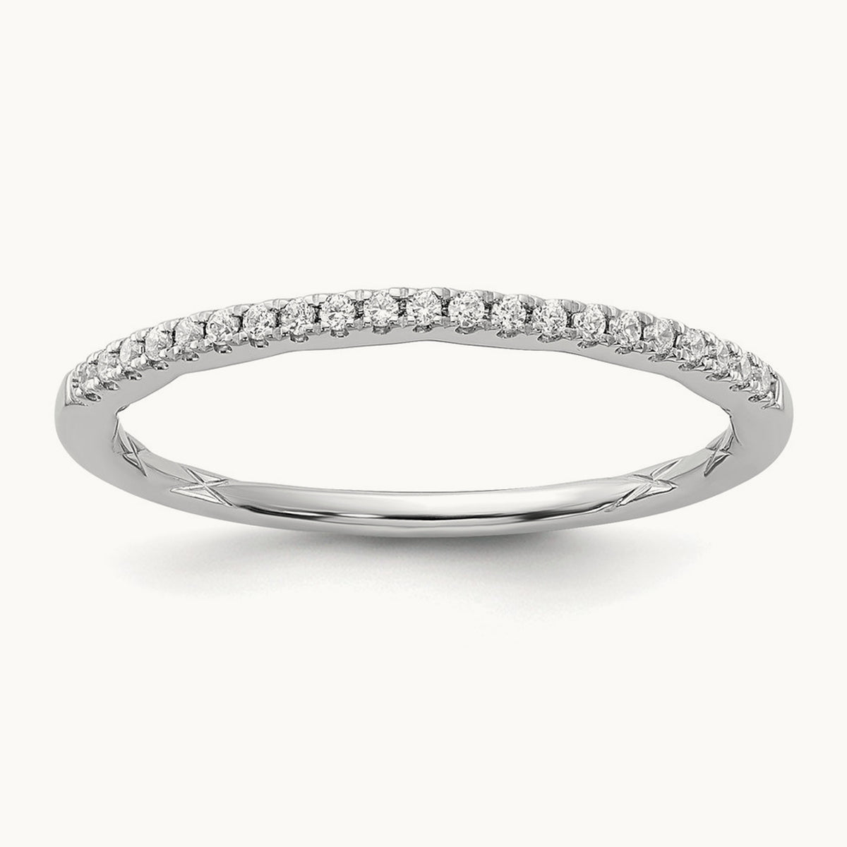 X-Gallery Pavé Wedding Band — 14K White Gold, 7