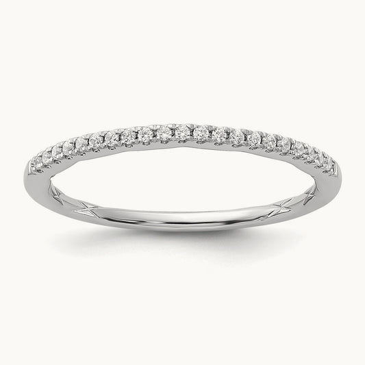 X-Gallery Pavé Wedding Band — 14K White Gold, 7