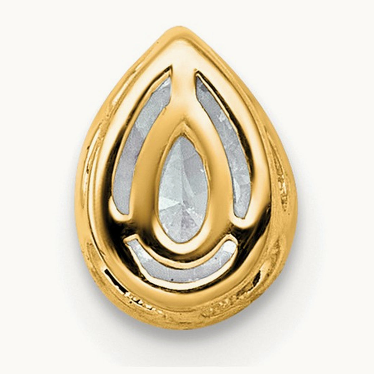 Pear Bezel Chain Slide, 0.25-3.00 ct tw Lab-Grown Diamond — 1/2 ct, VS (Best), 14K Yellow Gold