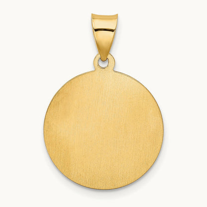 Confirmation Medal Hollow Round Pendant, 14K