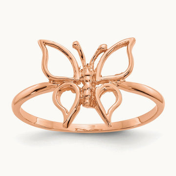 Polished Butterfly Ring, 14K Rose Gold