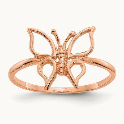 Polished Butterfly Ring, 14K Rose Gold