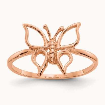 Polished Butterfly Ring, 14K Rose Gold