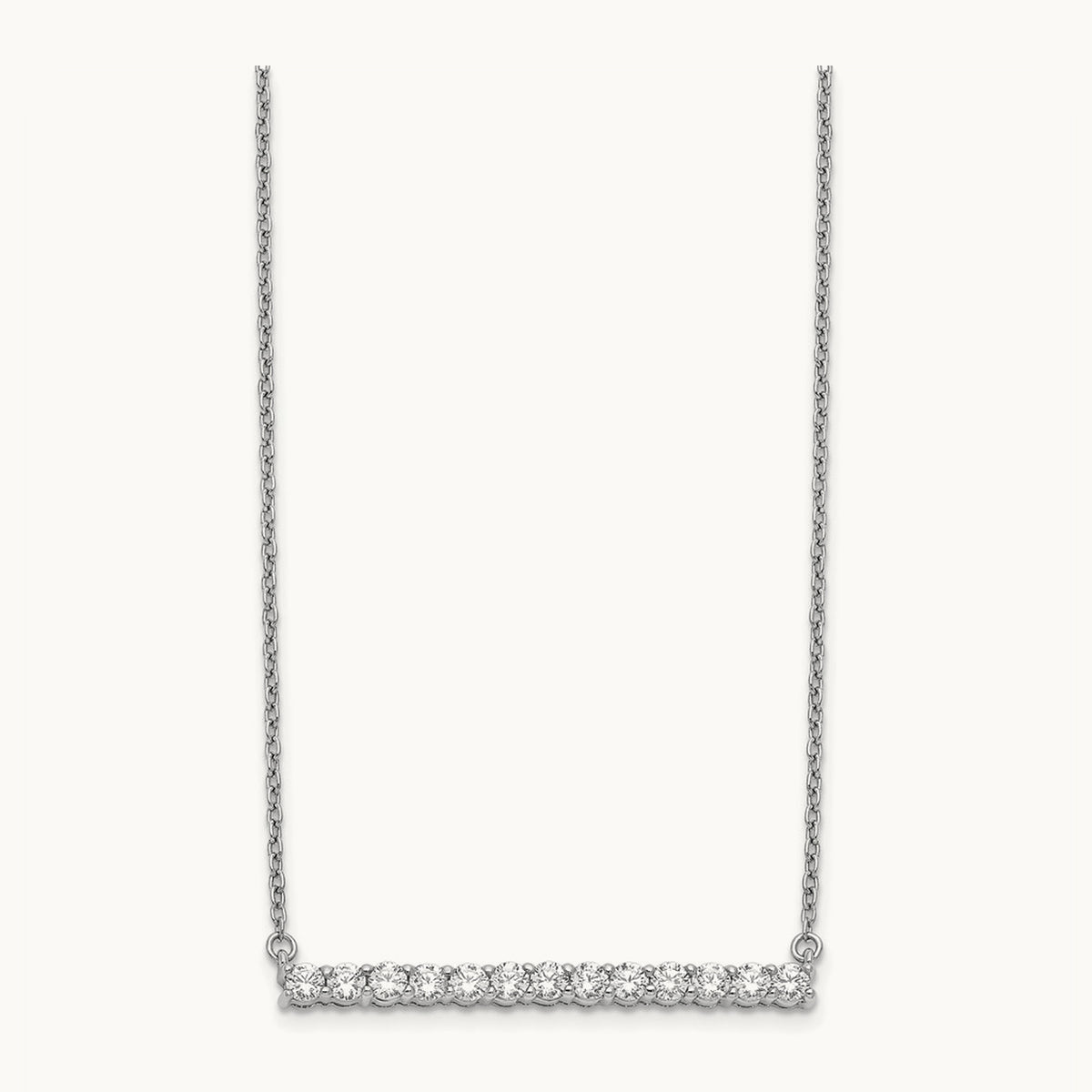 Diamond Bar 18 inch Necklace — 14K White Gold, 0.65 ct