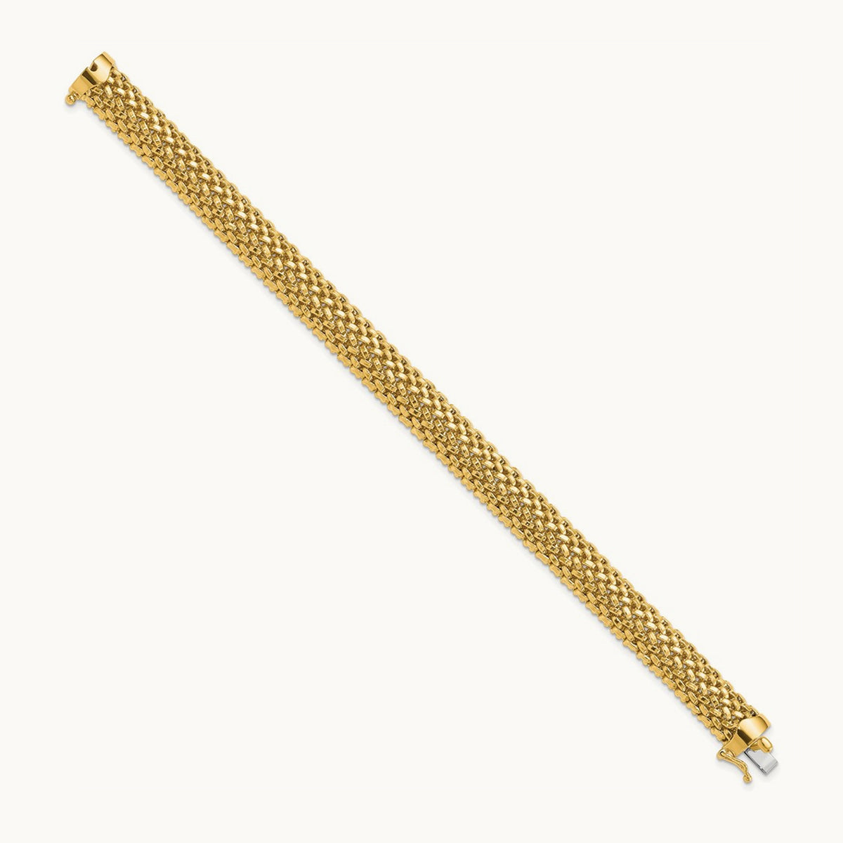 7.25in Polished Mesh Bracelet — 14K Yellow Gold, 9.25mm