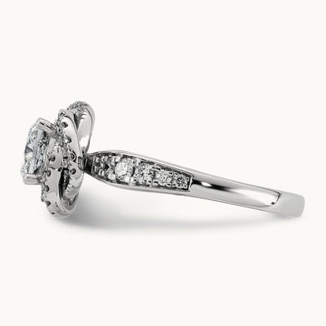 Cushion Center Swirl Halo Ring, 1 3/8-3 3/8 ct Lab-Grown Diamond