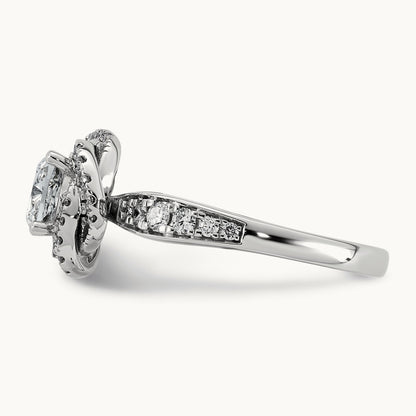Cushion Center Swirl Halo Ring, 1 3/8-3 3/8 ct Lab-Grown Diamond