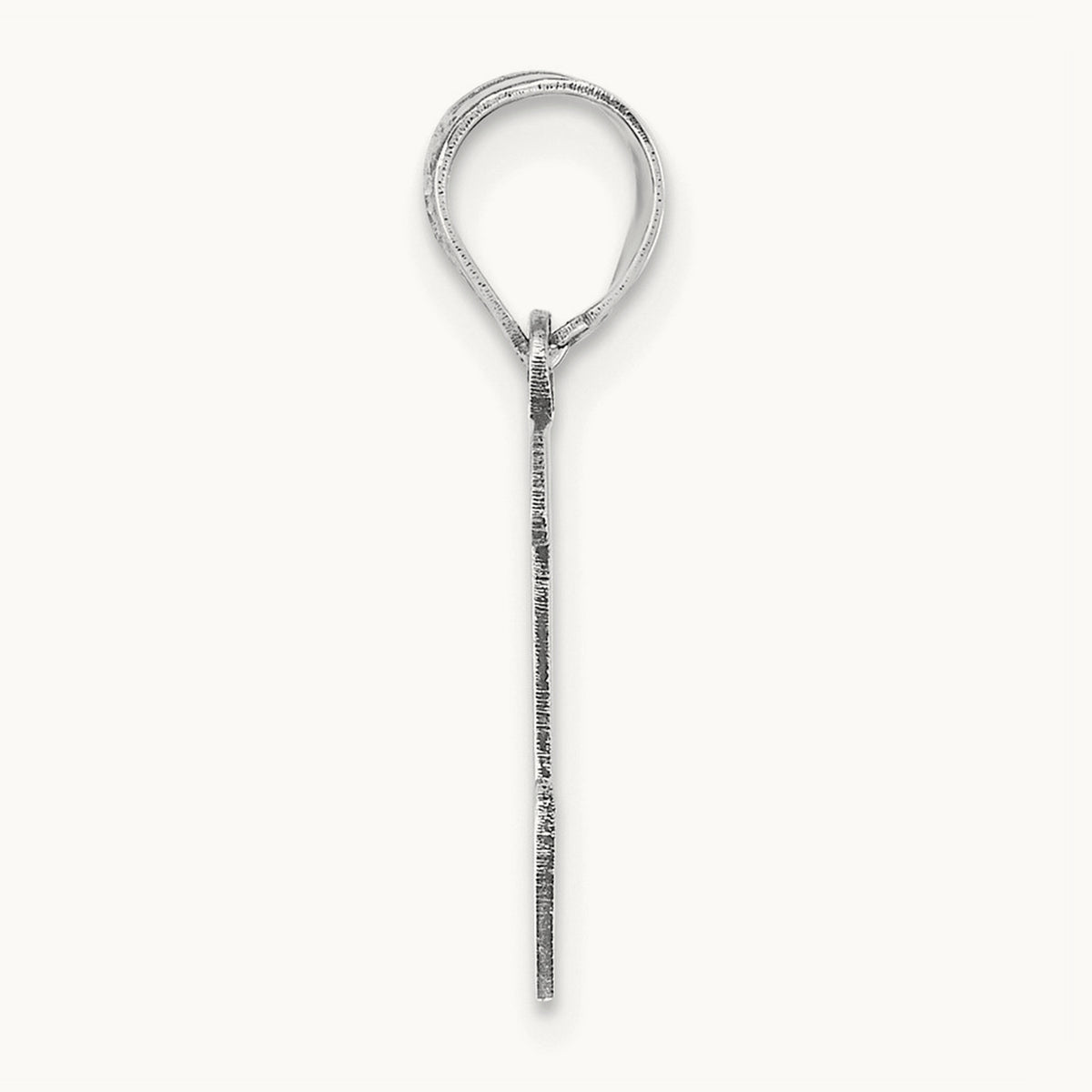 Polished Script Initial Pendant — 14K White Gold, I