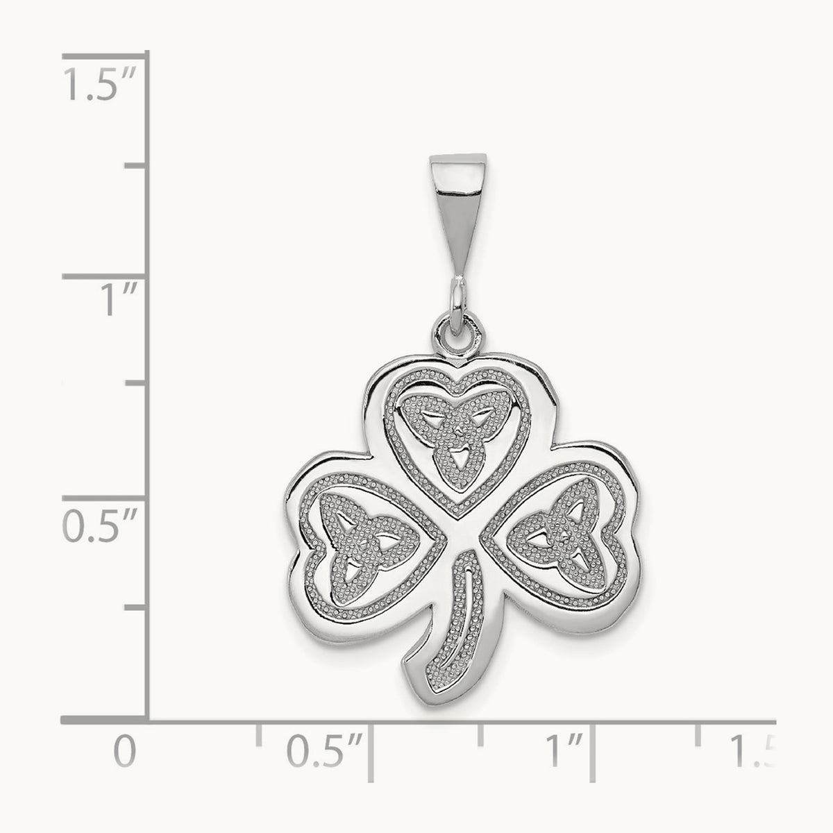 Trinity Clover Pendant, 14K White Gold