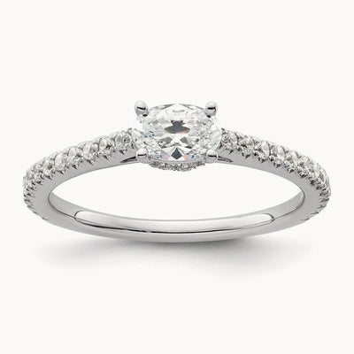 East-West Oval Engagement Ring, 0.75 ct tw Lab-Grown Diamond
