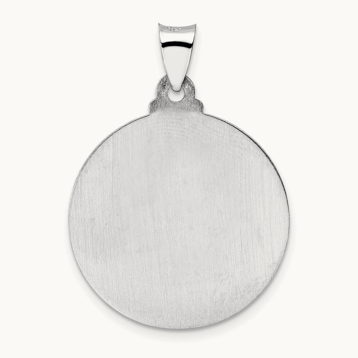 Polished and Satin Hollow Jesus Face Disc Pendant — 28mm