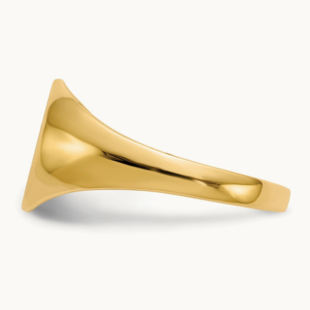 9.5x10. Open Back Signet Ring, 0mm, 14K