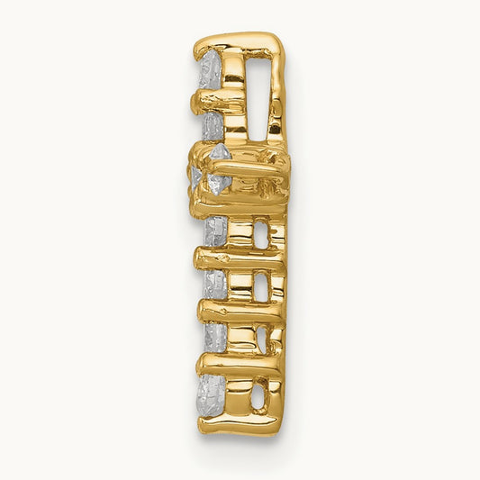 Cross Chain Slide Pendant, 0.25 ct tw Lab-Grown Diamond — 14K Yellow Gold