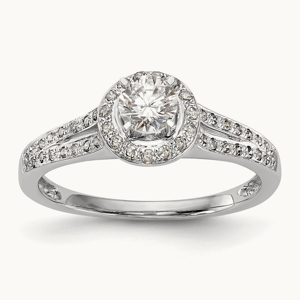 Round Semi-Mount Halo Engagement Ring, 0.20 ct tw