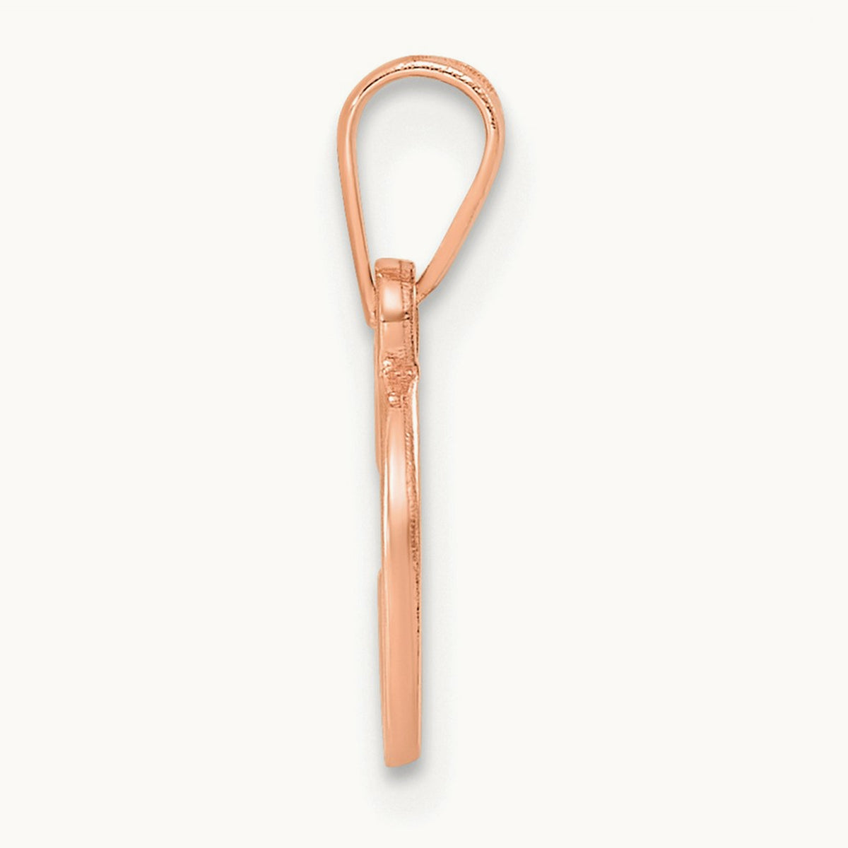 Polished Block Initial Pendant — 14K Rose Gold, C