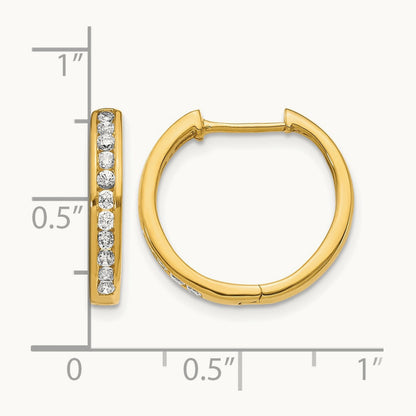 Diamond Hinged Hoop Earrings — 14K Yellow Gold