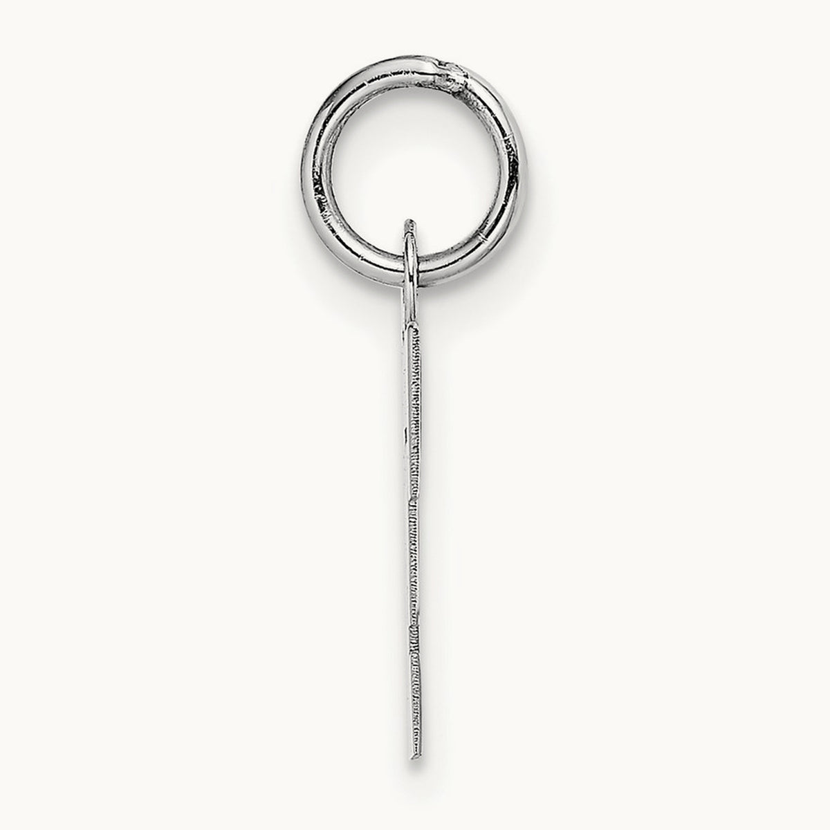 Small Block Initial Charm — 14K White Gold, F
