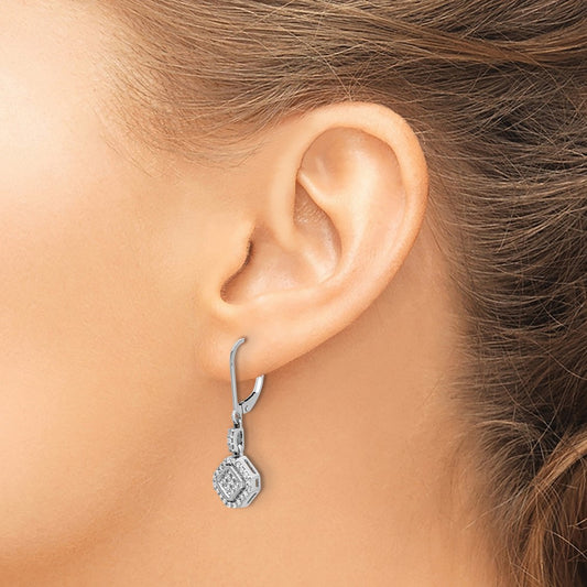 Diamond Leverback Earrings — photo set