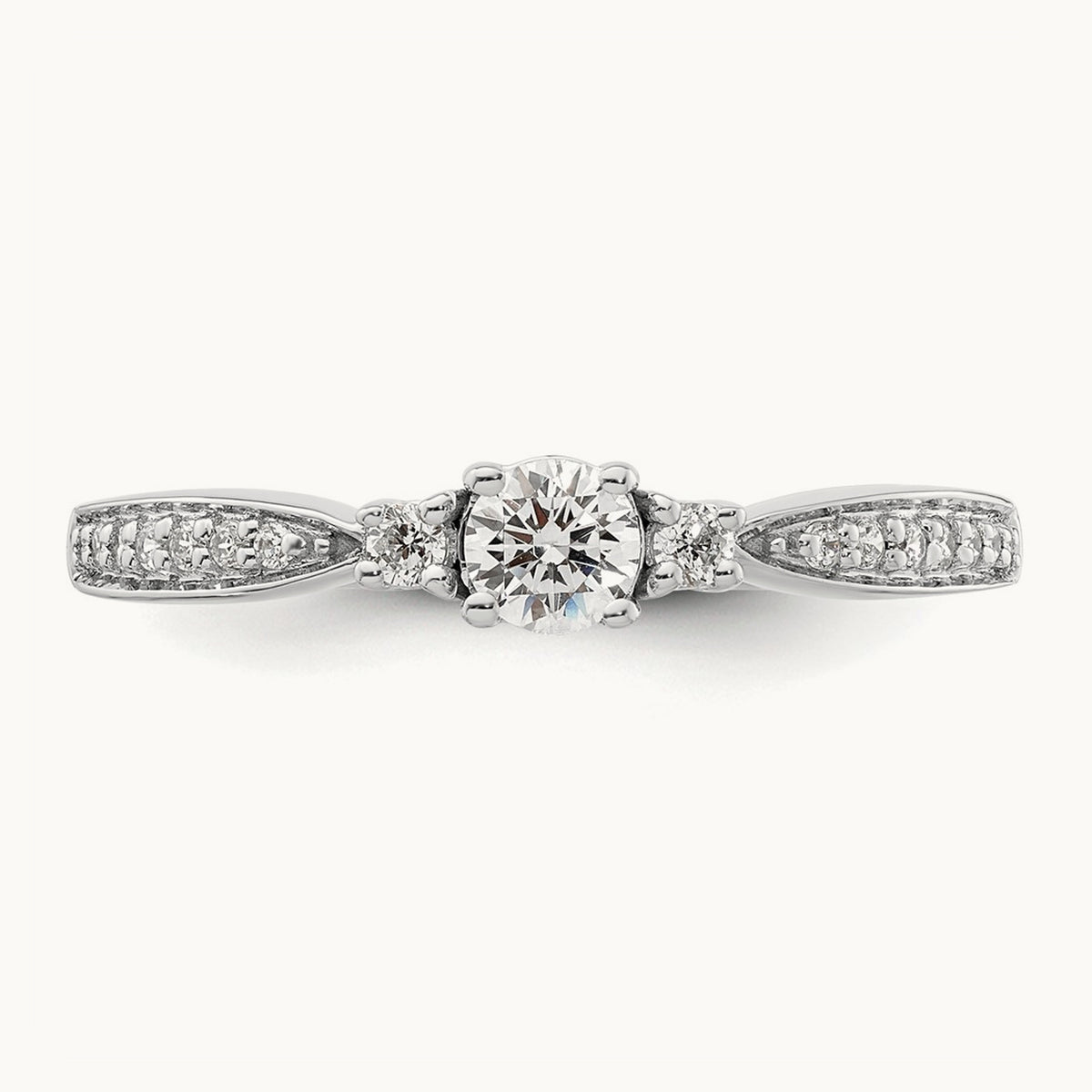 Petite Engagement Ring, 0.25 ct tw Lab-Grown Diamond — 10K White Gold