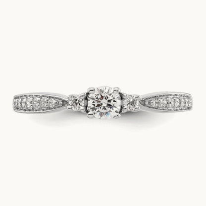 Petite Engagement Ring, 0.25 ct tw Lab-Grown Diamond — 10K White Gold