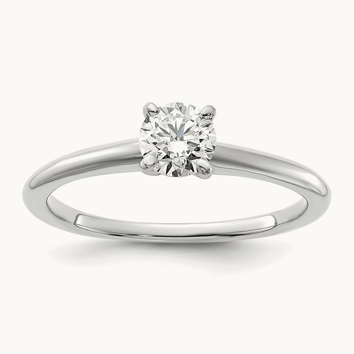 Round Solitaire Engagement Ring, 0.25-5.00 ct tw Lab-Grown Diamond — 1/2 ct, 14K White Gold